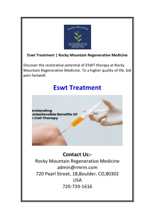 Eswt Treatment Rocky Mountain Regenerative Medicine