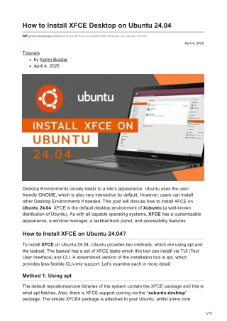 How to Install XFCE Desktop on Ubuntu 2404