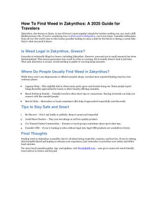How To Find Weed in Zakynthos A 2025 Guide for Travelers