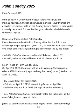 palm sunday 2025