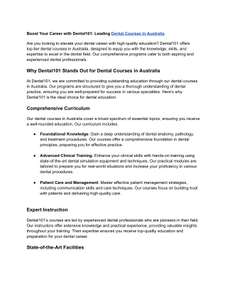 Dental Courses _ Australia