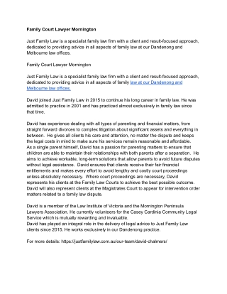 Family Court Lawyer Mornington _ Australia