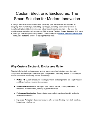 Custom Electronic Enclosures_ The Smart Solution for Modern Innovation