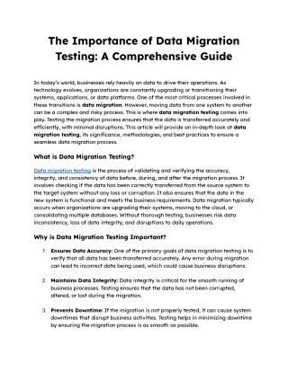 The Importance of Data Migration Testing_ A Comprehensive Guide