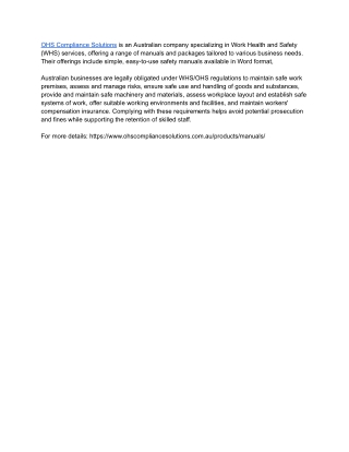 health and safety manuals