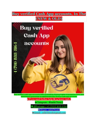 Buy verified Cash App accounts, In The (NEW & OLD)