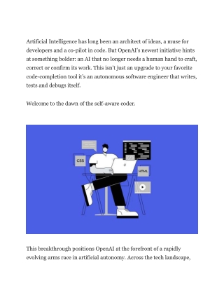 OpenAI’s Next AI Agent is a Self-Testing Software Engineer that Hired Itself to Build the Next App
