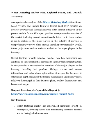water metering market size regional status