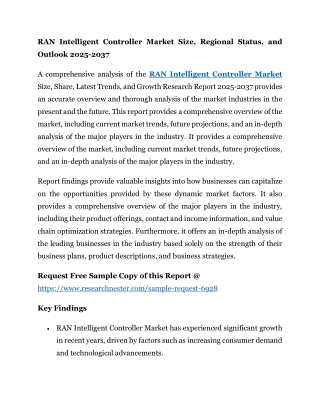 ran intelligent controller market size regional