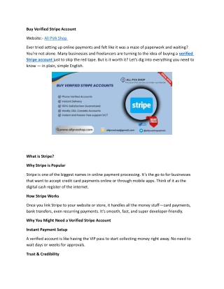Buy Verified Stripe Account