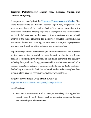 trimmer potentiometer market size regional status
