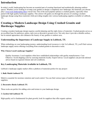 Creating a Modern Landscape Design Using Crushed Granite and Hardscape Supplies