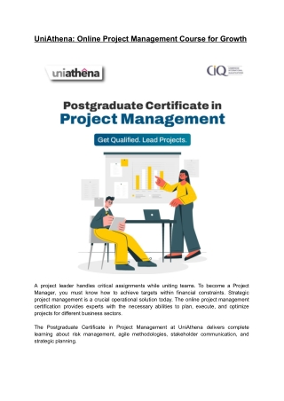 uniathena online project management course