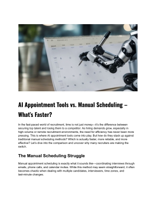 AI Appointment Tools vs. Manual Scheduling – What’s Faster?