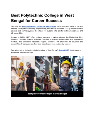 best polytechnic college in west bengal