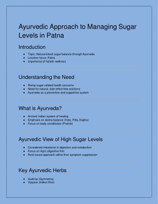 ayurvedic approach to managing sugar levels
