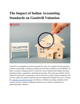 The Impact of Indian Accounting Standards on Goodwill Valuation - Google Docs
