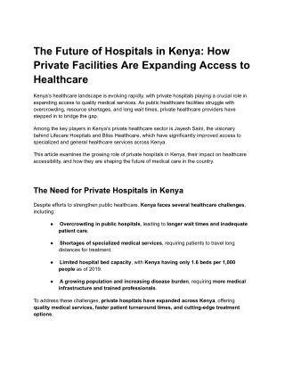 The Future of Hospitals in Kenya_ How Private Facilities Are Expanding Access to Healthcare