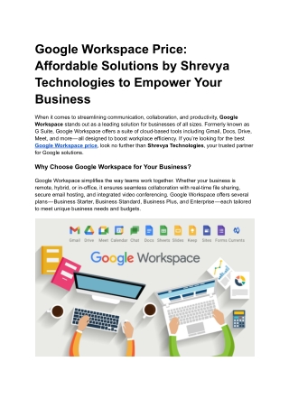 Google Workspace Price_  Shrevya Technologies to Empower Your Business