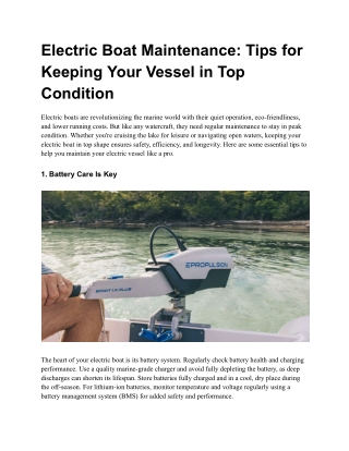 Electric Boat Maintenance_ Tips for Keeping Your Vessel in Top Condition