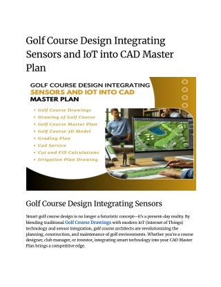 Golf Course Design_ Integrating Sensors and IoT into CAD Master Plan __off-site Kriti