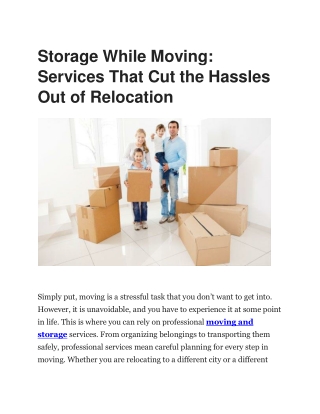 storage while moving services that