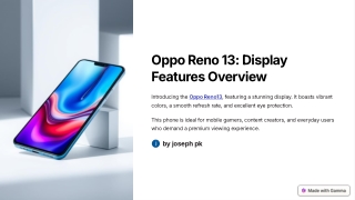 Oppo Reno13 Display Features – Great for Gaming and Movies