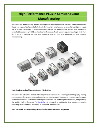 High-Performance PLCs in Semiconductor Manufacturing