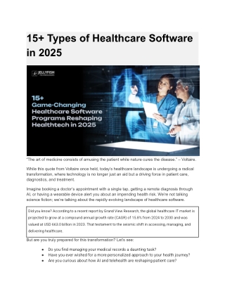15  Types of Healthcare Software in 2025