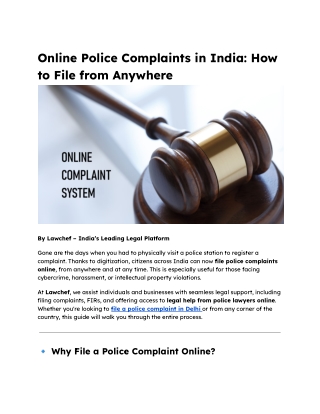 Online Police Complaints in India_ How to File from Anywhere