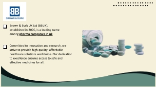 Generic Pharmaceutical Company In UK | Pharma Company in UK