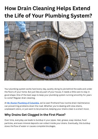 How Drain Cleaning Helps Extend the Life of Your Plumbing System?