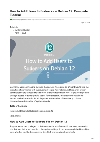 How to Add Users to Sudoers on Debian 12 Complete Tutorial