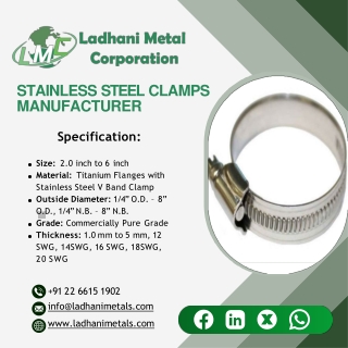 Stainless Steel Clamps | Titanium Fittings | Titanium Cladding | Titanium Fasten