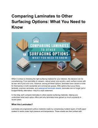comparing laminates to other surfacing options