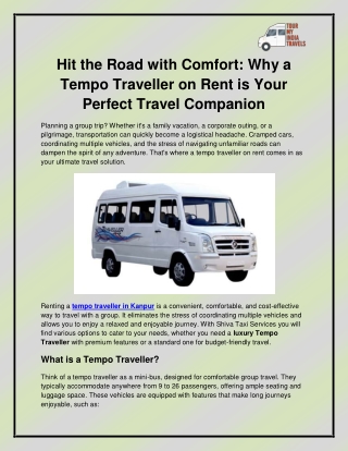 Tempo traveller in Kanpur