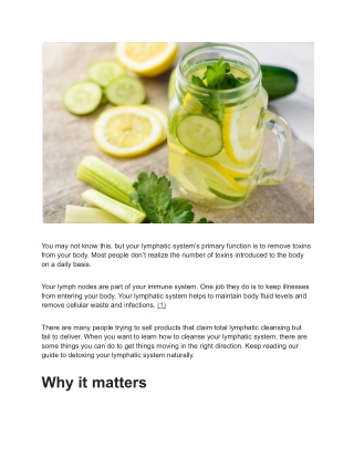 6 Tips for Detoxing Your Lymphatic System