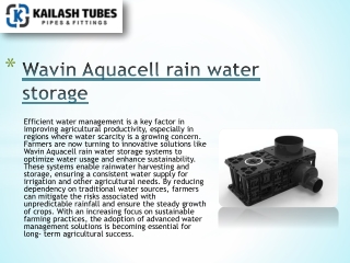 wavin aquacell rain water storage