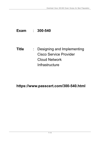 download cisco 300 540 exam dumps for best