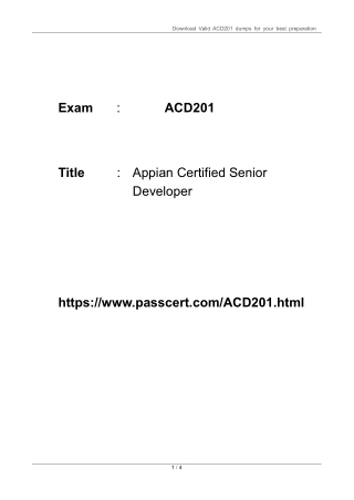 download valid acd201 dumps for your best