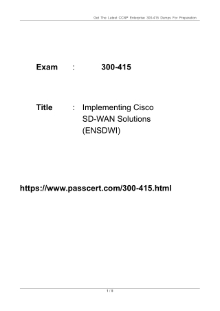get the latest ccnp enterprise 300 415 dumps