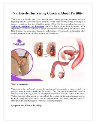 Varicocele Increasing Concern About Fertility