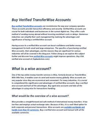 buy verified transferwise accounts