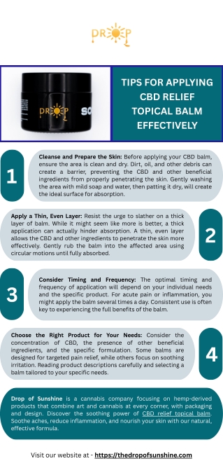 Tips for Applying CBD Relief Topical Balm Effectively