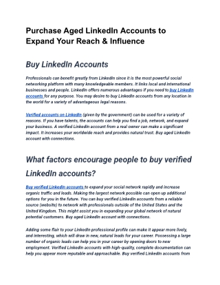 "Build Trust Fast: Buy High-Quality LinkedIn Accounts for Business or Branding!"