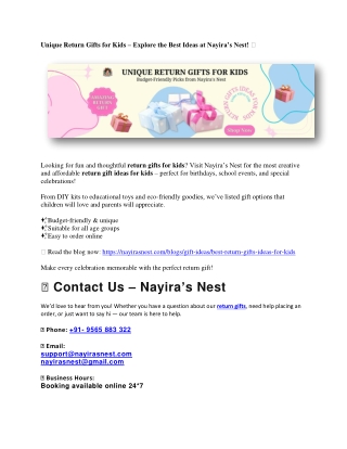 unique return gifts for kids explore the best