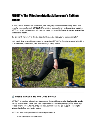 MITOLYN 2025: The Mitochondria Hack Everyone’s Talking About!