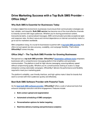 Drive Marketing Success with a Top Bulk SMS Provider  Office 24by7.docx  Google Docs