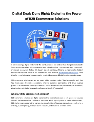 digital deals done right exploring the power