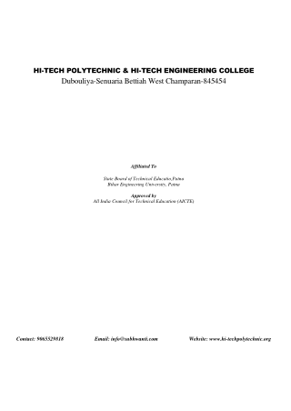 polytechnic college in bihar,  hi-tech polytechnic college